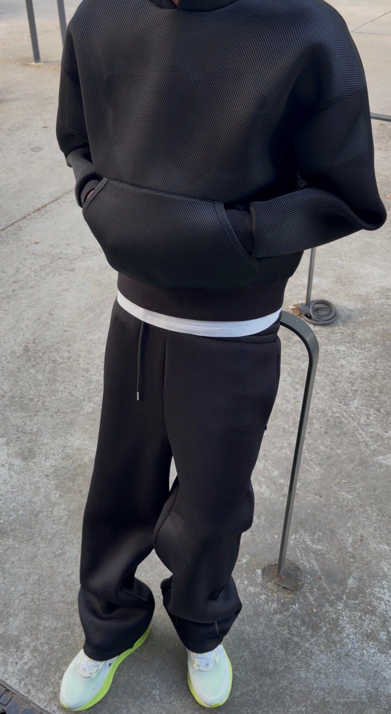 Hoodie Mesh Technique Noir