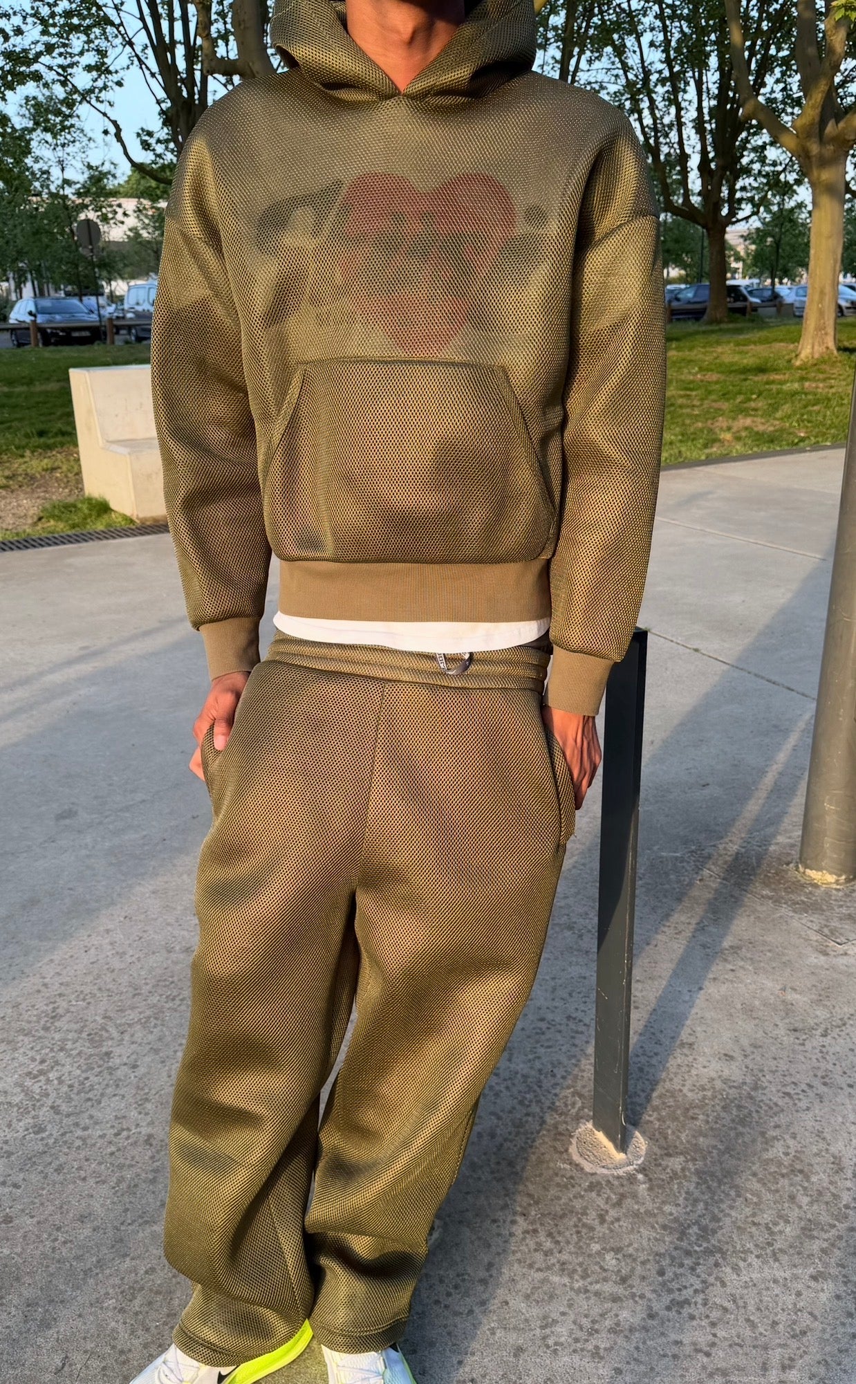 Hoodie Mesh Technique Kaki