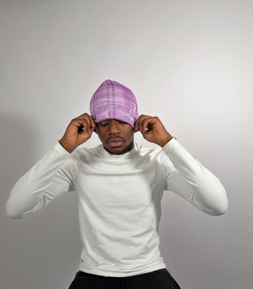 Beanie Tartan Purple