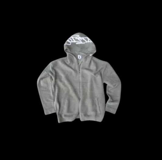 Zipper mohair gris en stock