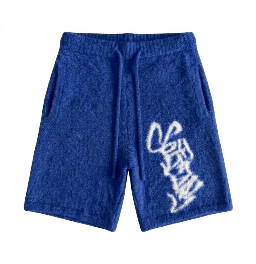 Short mohair V2 Bleu