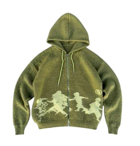 Zipper mohair My Way GREEN OLIVE